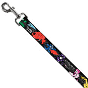 Dog Leash - Big Hero 6 Group Action Pose/Name Blocks Black/Gray/Multi Color