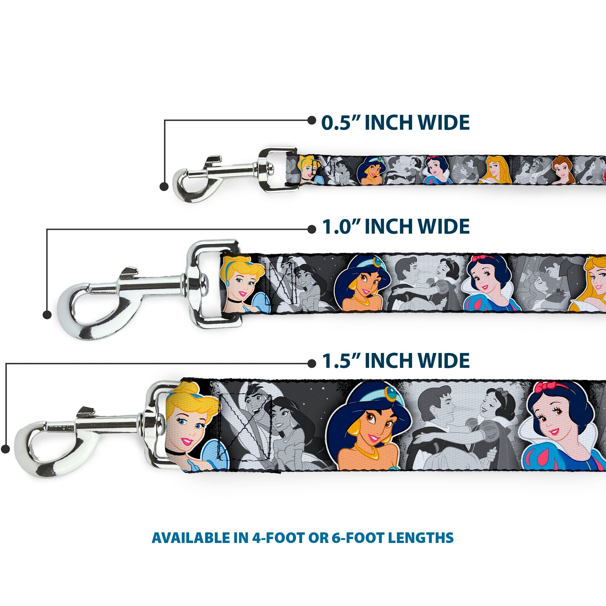 Dog Leash - Princess Pose/Princess & Prince Scene Grays/Multi Color