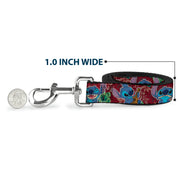 Dog Leash - Stitch 6-Expressions Tropical Flora Burgundy Reds/Greens