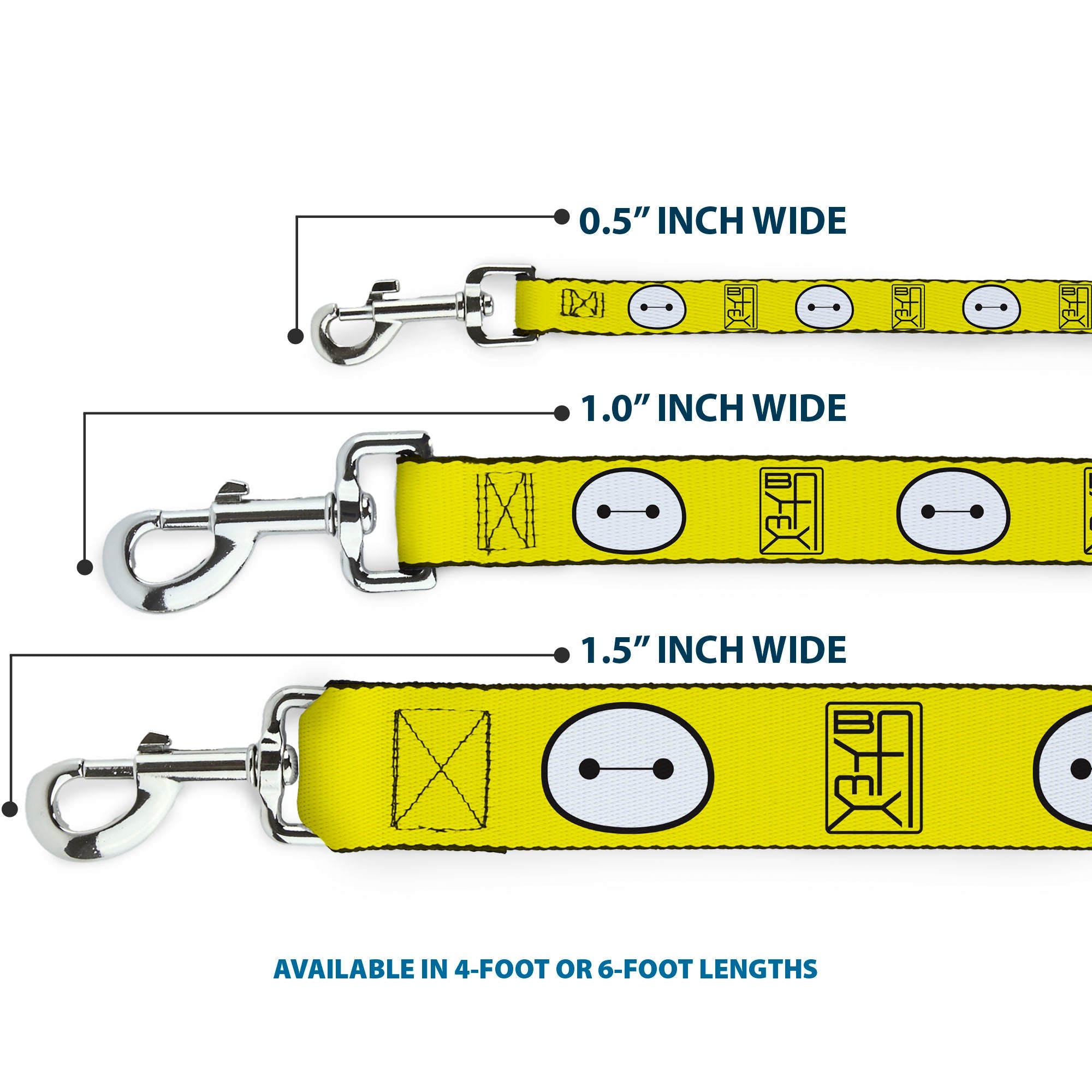 Dog Leash - BAYMAX Hanko/Face Yellow/Black/White