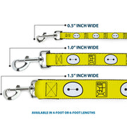 Dog Leash - BAYMAX Hanko/Face Yellow/Black/White
