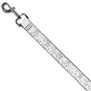 Dog Leash - Tinker Bell Poses/Stars Outline White/Black