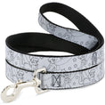 Load image into Gallery viewer, Dog Leash - Tinker Bell Poses/Stars Outline White/Black
