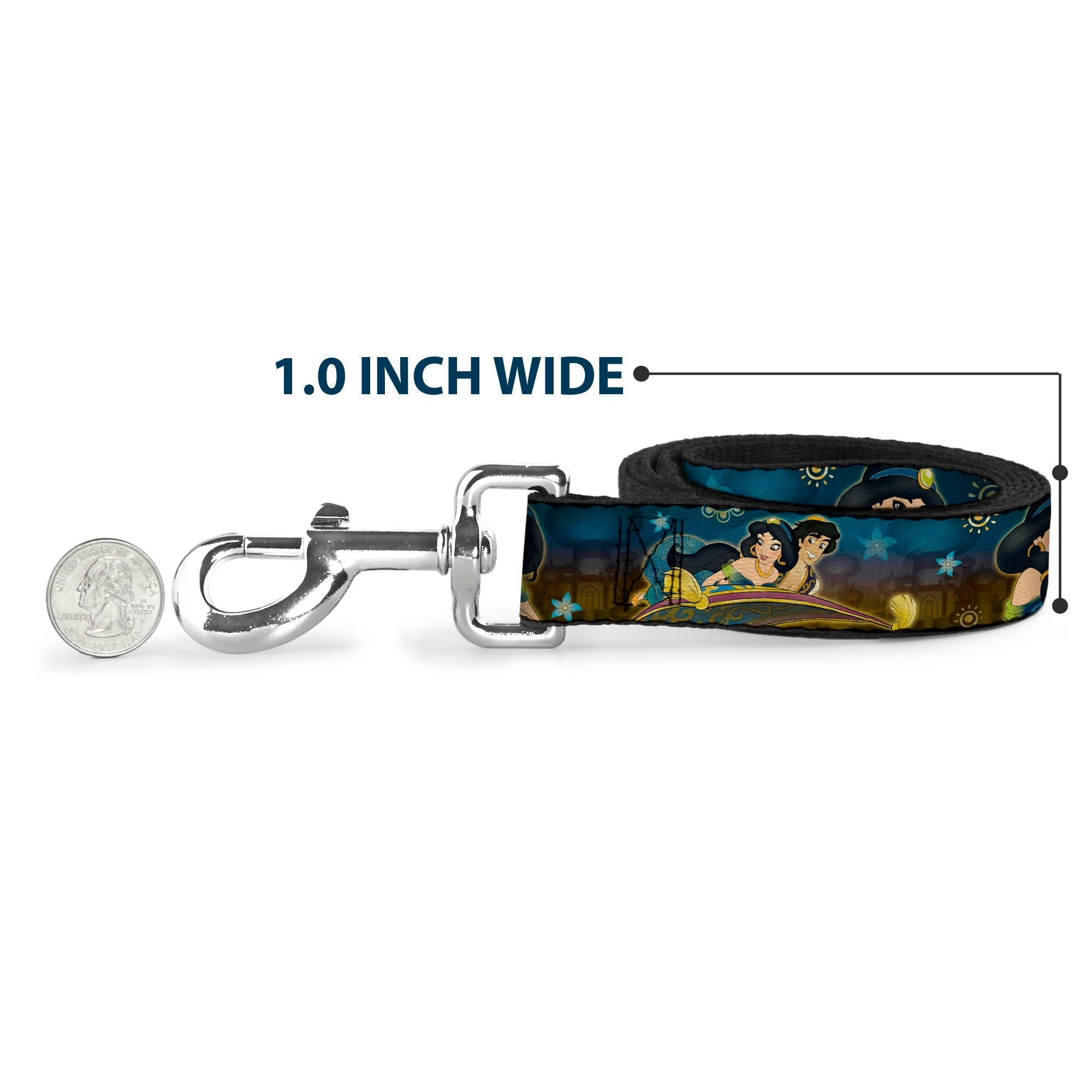 Dog Leash - Jasmine & Aladdin Carpet Ride/Jasmine Poses/Flowers