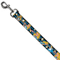 Load image into Gallery viewer, Dog Leash - Alice in Wonderland Poses/Clock/Bottle Diamond/Stripe Black/White/Blues
