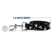 Dog Leash - Jack Expressions/Bones Scattered Black/White