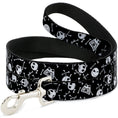 Load image into Gallery viewer, Dog Leash - Jack Expressions/Bones Scattered Black/White
