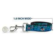 Dog Leash - Stitch Expressions/Hibiscus Collage Green-Blue Fade