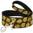 Load image into Gallery viewer, Dog Leash - Winnie the Pooh Expressions/Honeycomb Black/Browns
