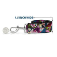 Load image into Gallery viewer, Dog Leash - Princess Sketch Poses/Floral Collage Pinks/Grays
