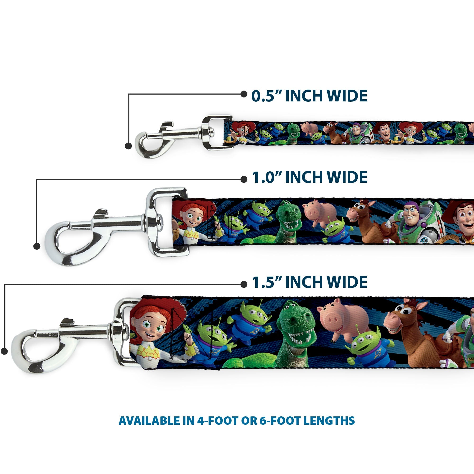 Dog Leash - Toy Story Characters Running2 Denim Rays