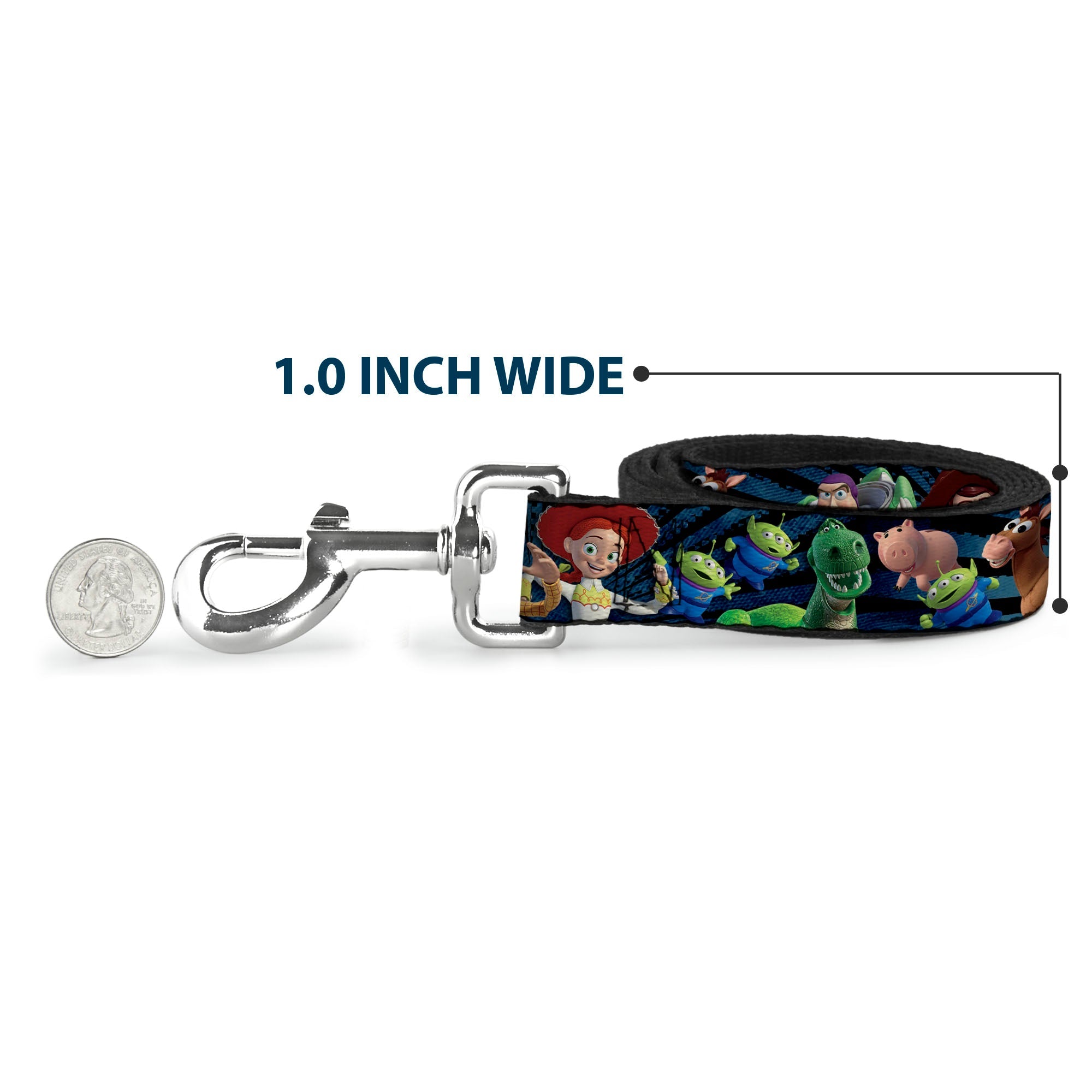 Dog Leash - Toy Story Characters Running2 Denim Rays
