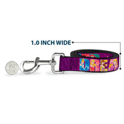 Dog Leash - Disney DREAMER 7-Sparkling Princesses/Tiara Purple/White
