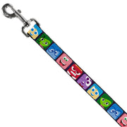 Dog Leash - Inside Out 6-Character Esxpression Blocks Purple/Multi Color