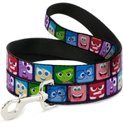Dog Leash - Inside Out 6-Character Esxpression Blocks Purple/Multi Color