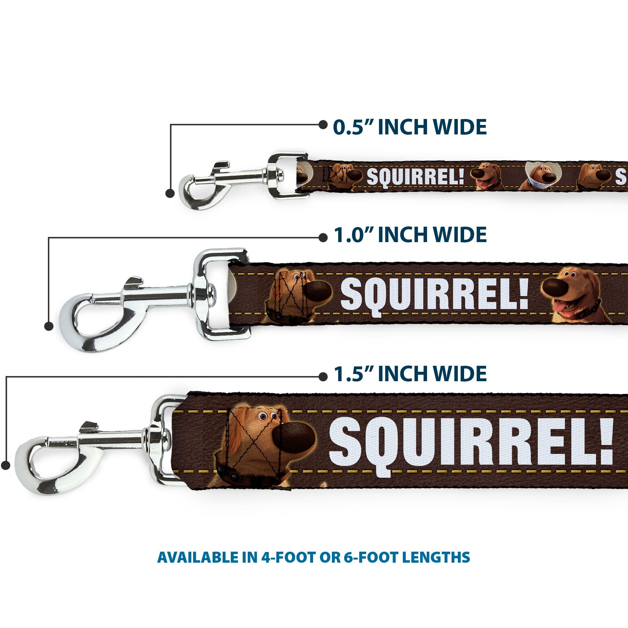 Dog Leash - Dug 3-Poses/SQUIRREL! Brown/Yellow/White