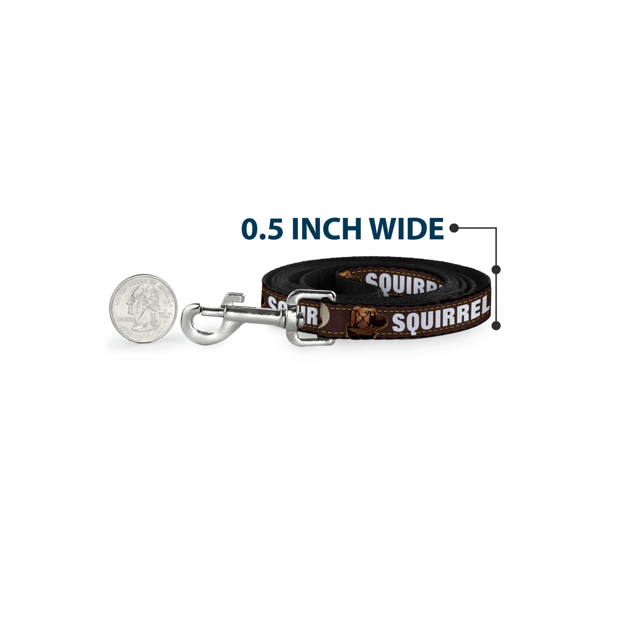 Dog Leash - Dug 3-Poses/SQUIRREL! Brown/Yellow/White