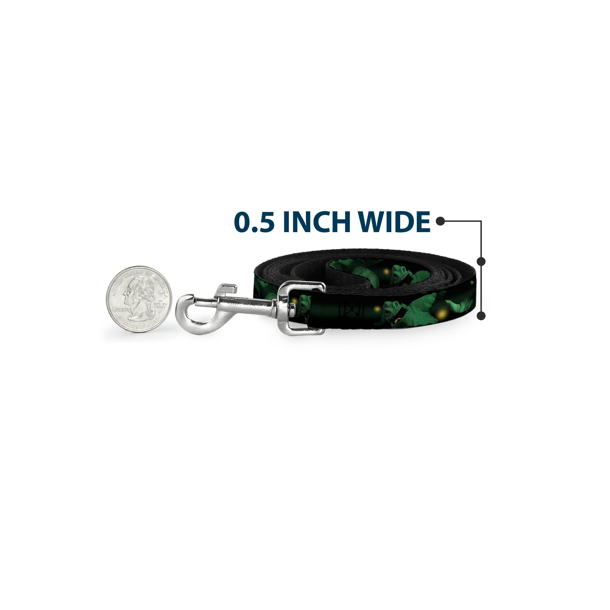 Dog Leash - Oogie Boogie 4-Poses Black/Yellow/Green