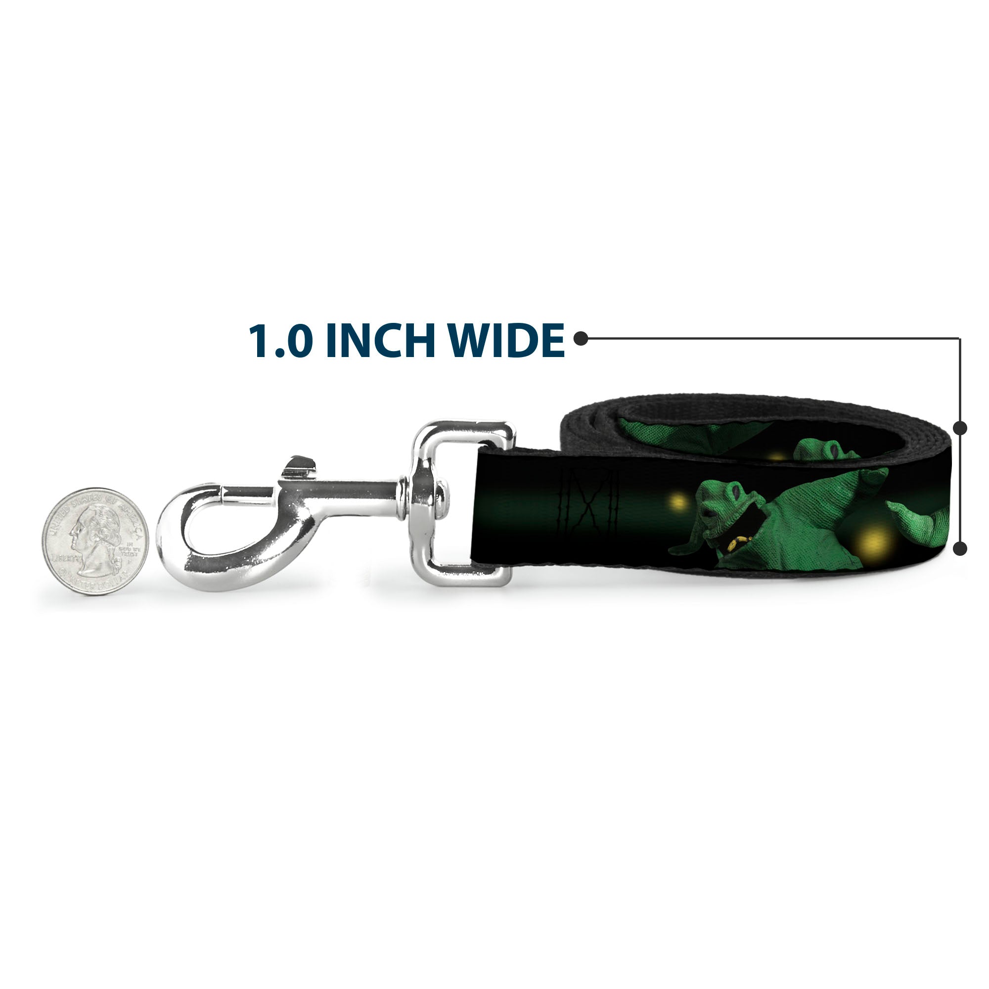 Dog Leash - Oogie Boogie 4-Poses Black/Yellow/Green