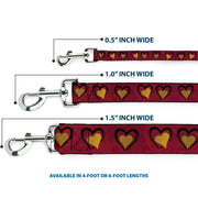Dog Leash - Alice in Wonderland Queen's Hearts Reds/Black/Gold