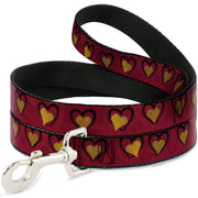 Dog Leash - Alice in Wonderland Queen's Hearts Reds/Black/Gold