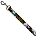Load image into Gallery viewer, Dog Leash - White Rabbit Poses LOOKING FOR WONDERLAND/Clocks Black/Golds
