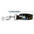Load image into Gallery viewer, Dog Leash - White Rabbit Poses LOOKING FOR WONDERLAND/Clocks Black/Golds
