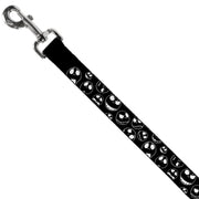Dog Leash - Jack Outline Expressions Scattered Black/White