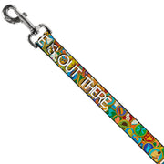 Dog Leash - ADVENTURE IS OUT THERE/Stacked Wilderness Explorer Badges Tan/Multi Color/White