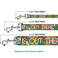 Load image into Gallery viewer, Dog Leash - ADVENTURE IS OUT THERE/Stacked Wilderness Explorer Badges Tan/Multi Color/White

