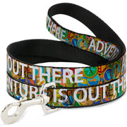 Dog Leash - ADVENTURE IS OUT THERE/Stacked Wilderness Explorer Badges Tan/Multi Color/White