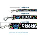 Load image into Gallery viewer, Dog Leash - OHANA MEANS FAMILY/Stitch & Scrump Poses/Tropical Flora Black/White/Multi Color
