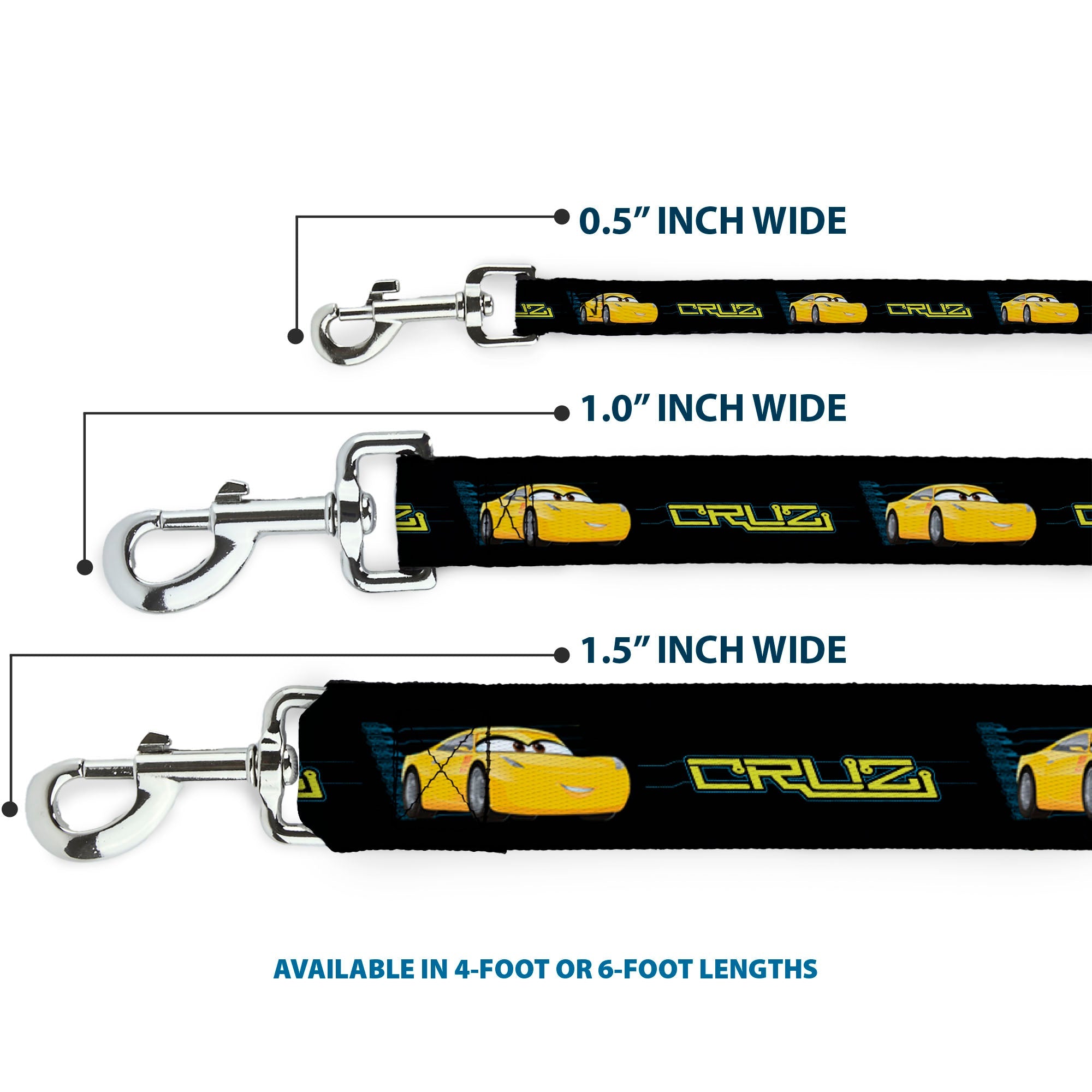 Dog Leash - Cars 3 CRUZ Car Profile Black/Blue/Yellow