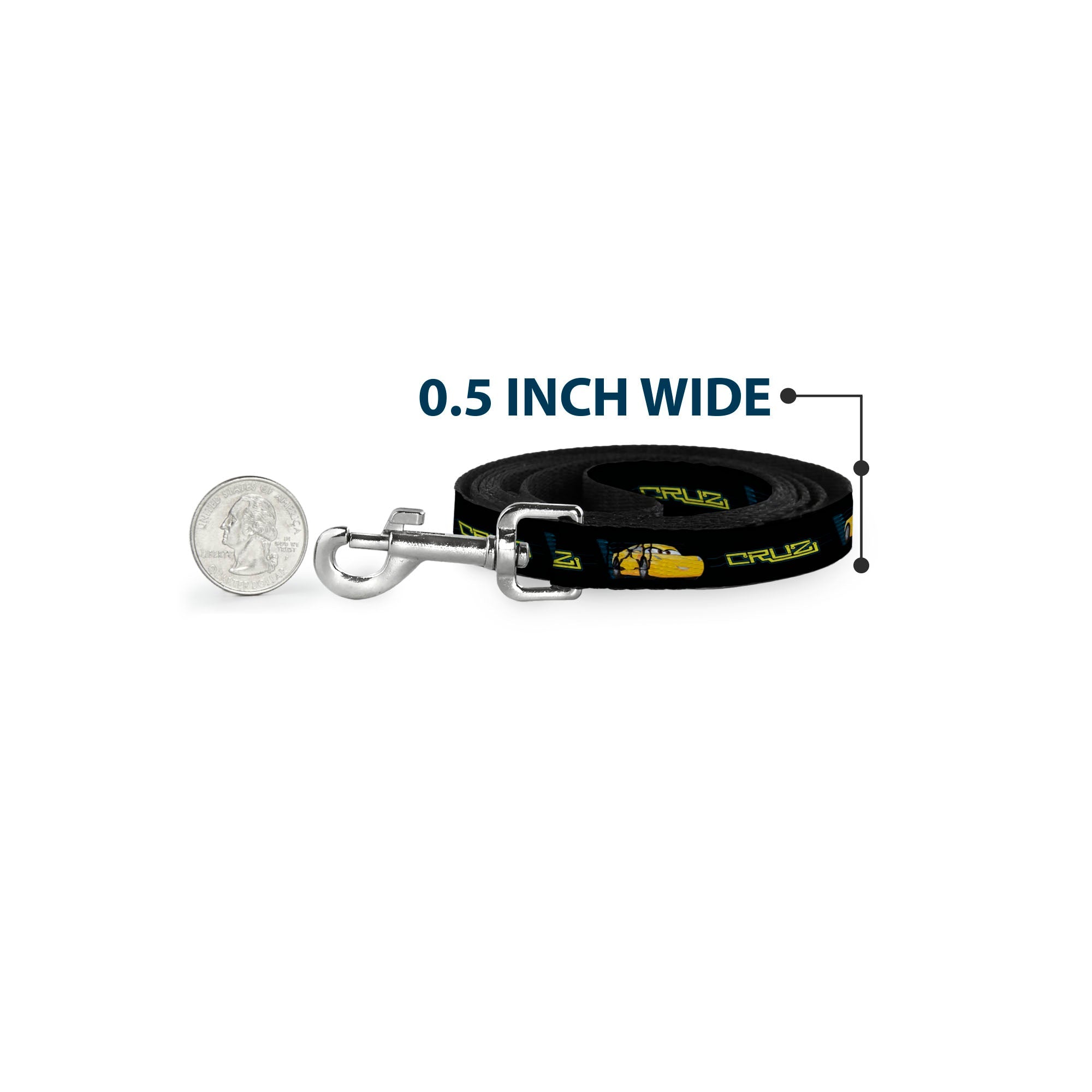 Dog Leash - Cars 3 CRUZ Car Profile Black/Blue/Yellow