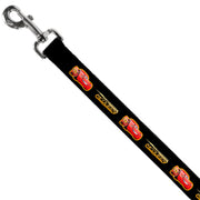 Dog Leash - Cars 3 LIGHTNING MCQUEEN Pose/Bolt Black/Yellows