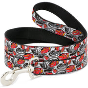 Dog Leash - Cars 3 Lightning McQueen/Storm Jackson Poses Scattered White