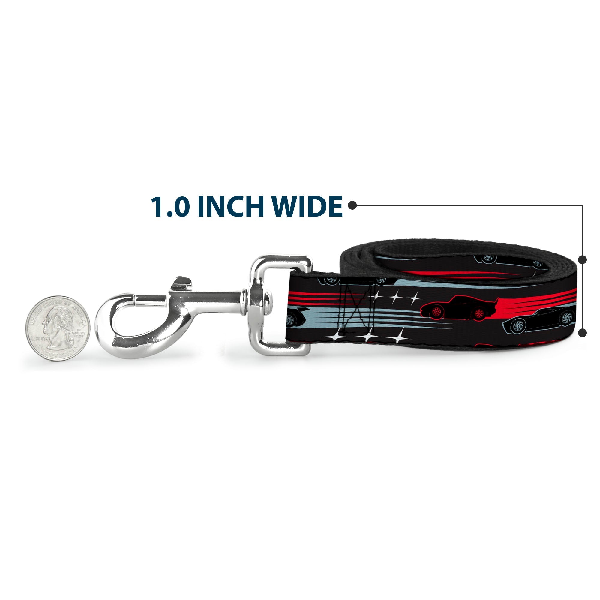 Dog Leash - Cars 3 Cars Stripes/Stars Grays/Blues/Reds