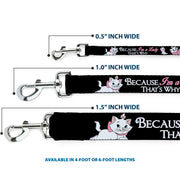 Dog Leash - Aristocats Marie 3-Poses BECAUSE I'M A LADY THAT'S WHY Black/White/Pink