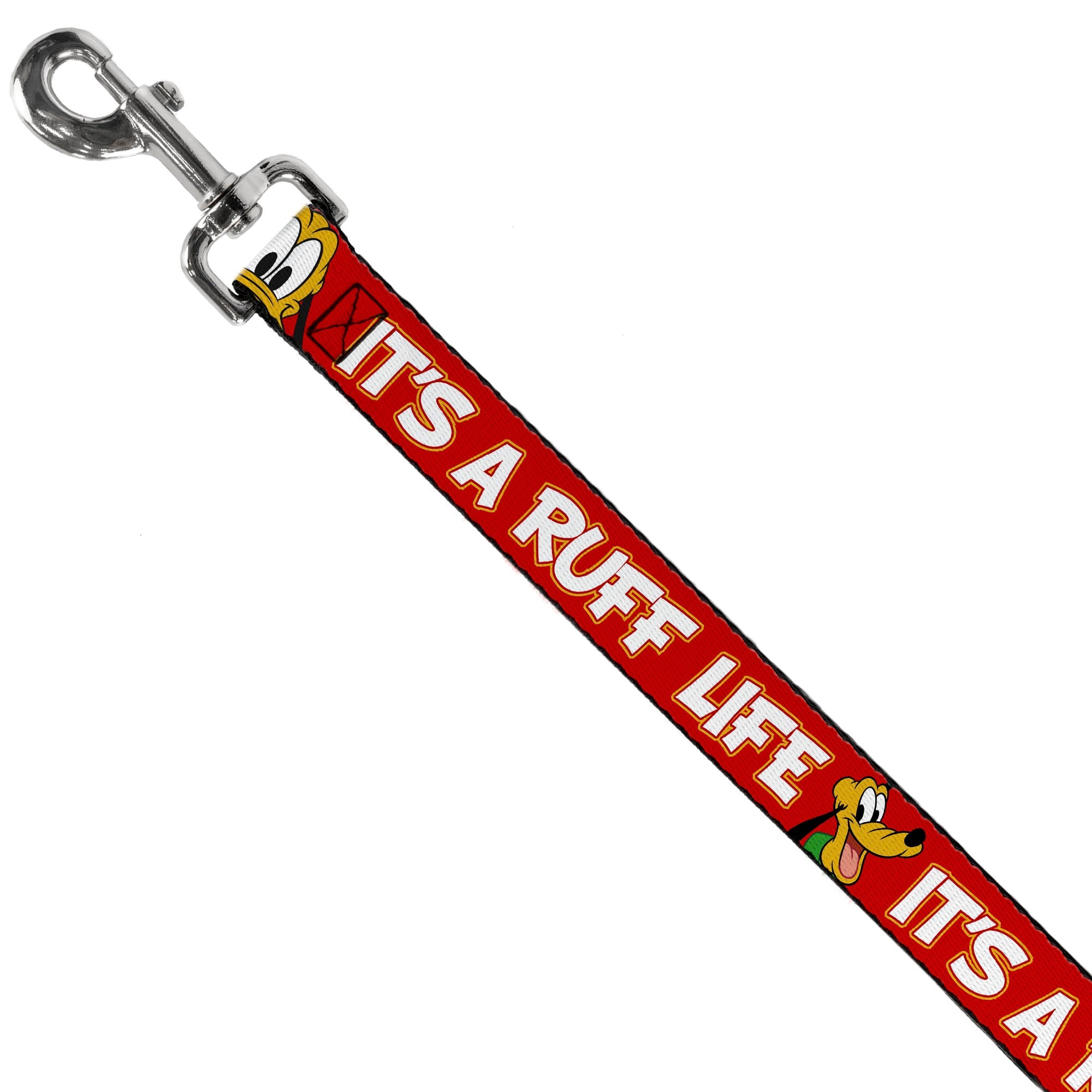 Dog Leash - Pluto 2-Pose IT'S A RUFF LIFE Red/Yellow/White