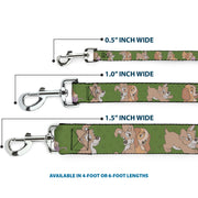 Dog Leash - Lady and Tramp 6-Poses Olive Green