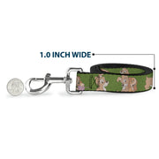 Dog Leash - Lady and Tramp 6-Poses Olive Green