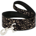 Load image into Gallery viewer, Dog Leash - Pirates Skulls Scattered/Splatter Black/Tan/Red
