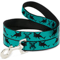 Load image into Gallery viewer, Dog Leash - Pirates Skull & Crossbones/Sharks Turquoise/Black
