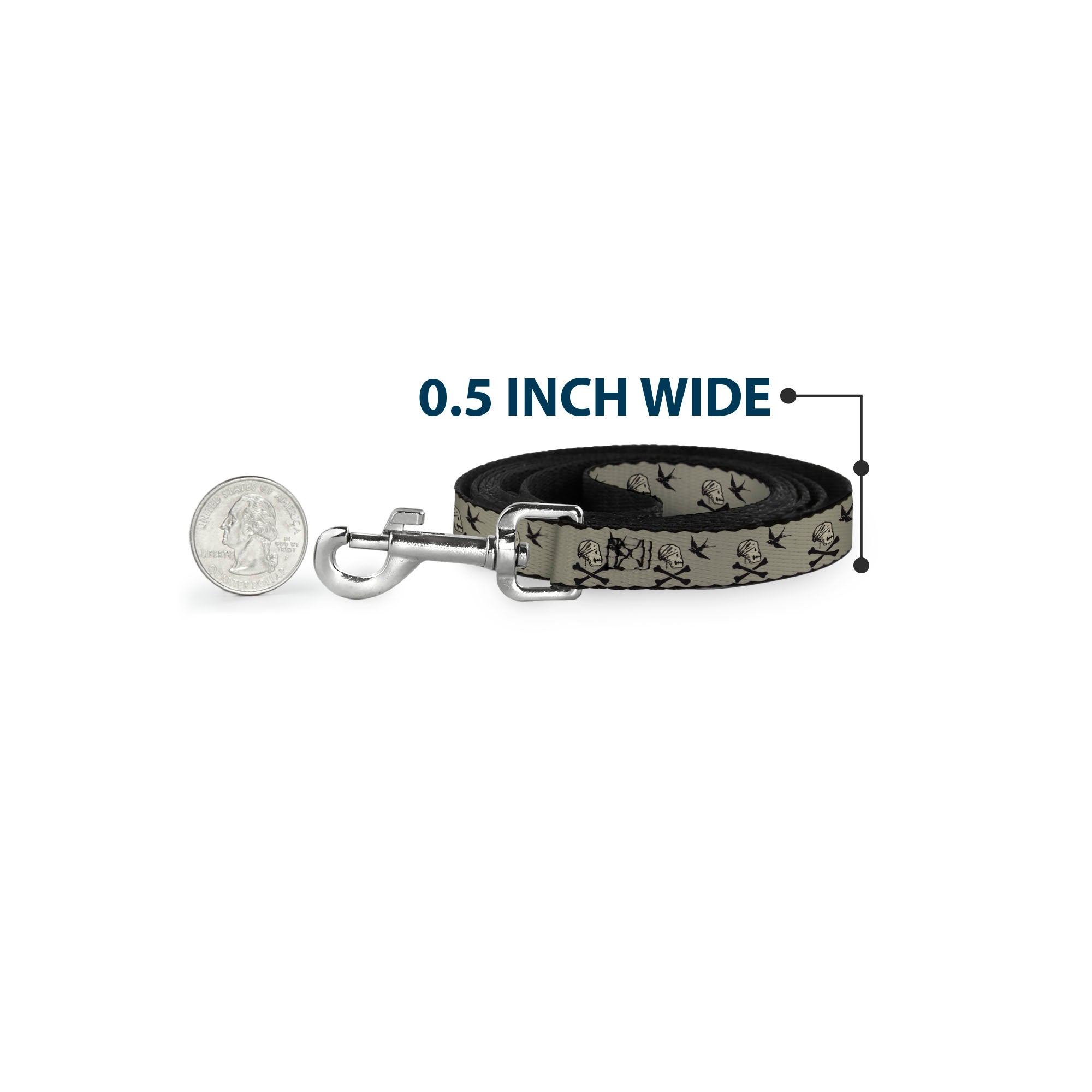 Dog Leash - Jack Sparrow's Flag Icons Grays