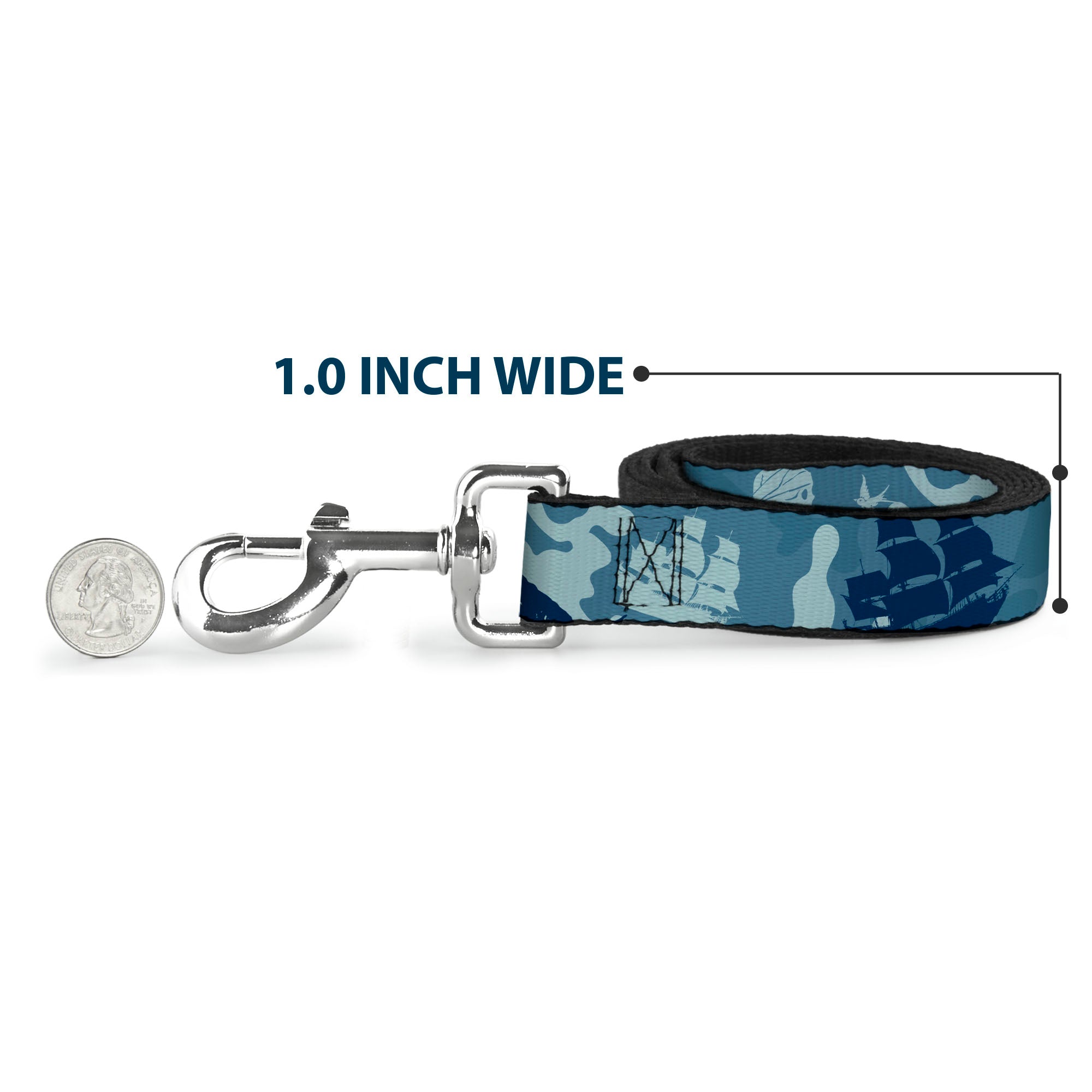 Dog Leash - Jack Sparrow's Flag Icons/Black Pearl/Sharks Blues