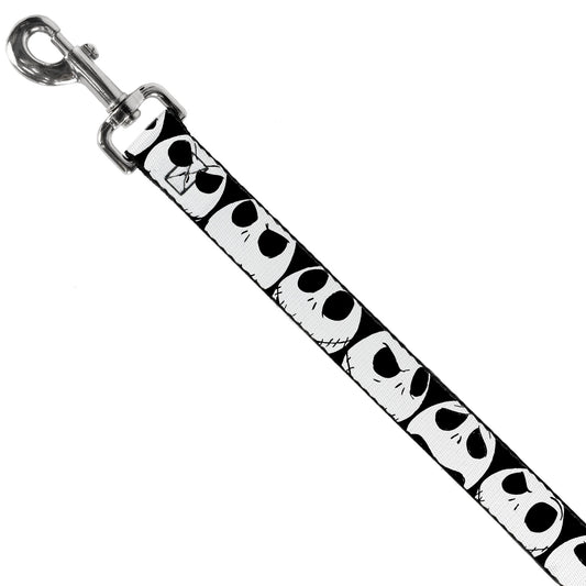 Dog Leash - Nightmare Before Christmas 7-Jack Expressions CLOSE-UP Black/White