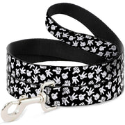Dog Leash - Mickey Mouse Hand Gestures2 Scattered Black/White