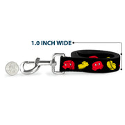 Dog Leash - Mickey Mouse Shorts and Shoes Black/Red/Yellow