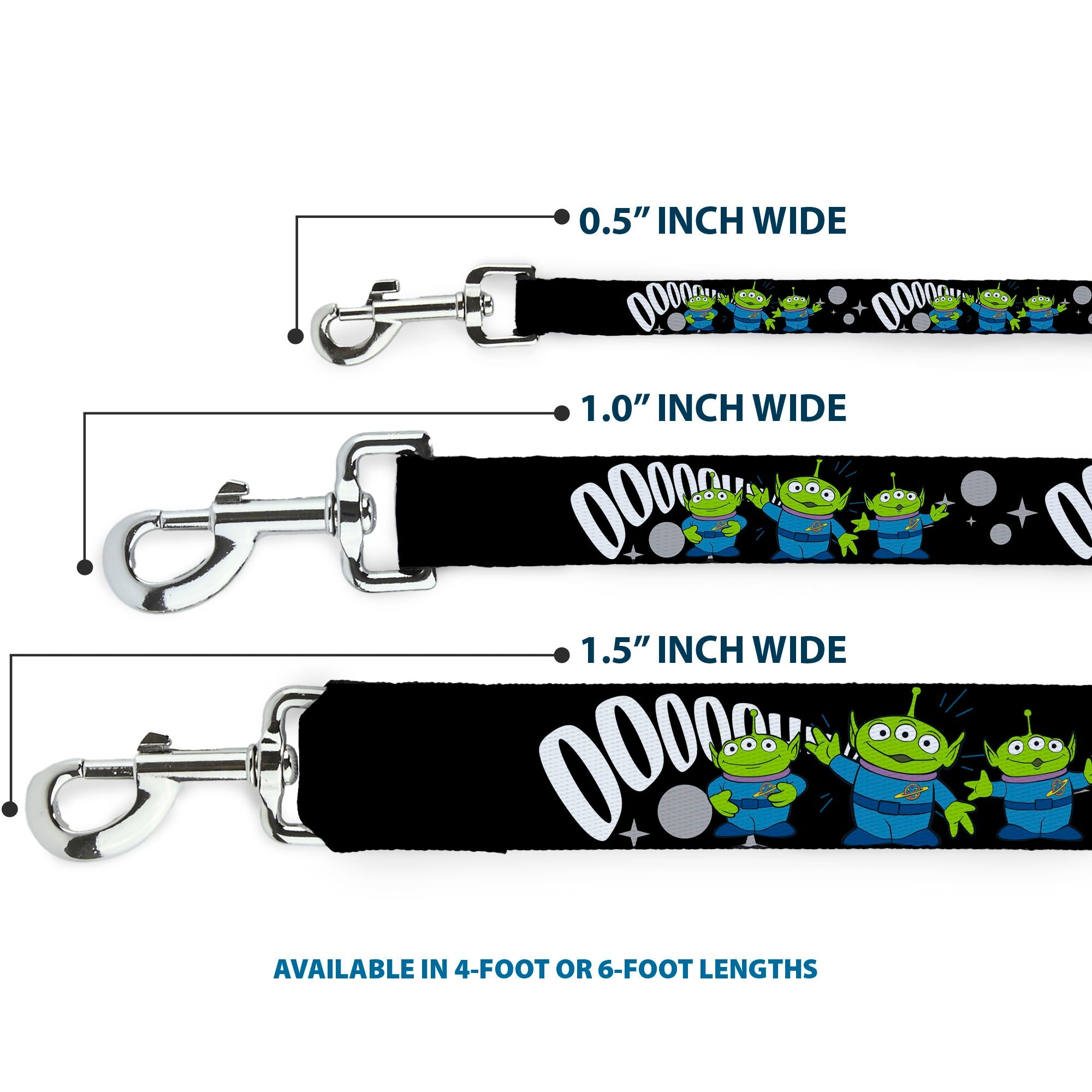 Dog Leash - Toy Story 3-Aliens OOOOOHHH Black/White/Gray