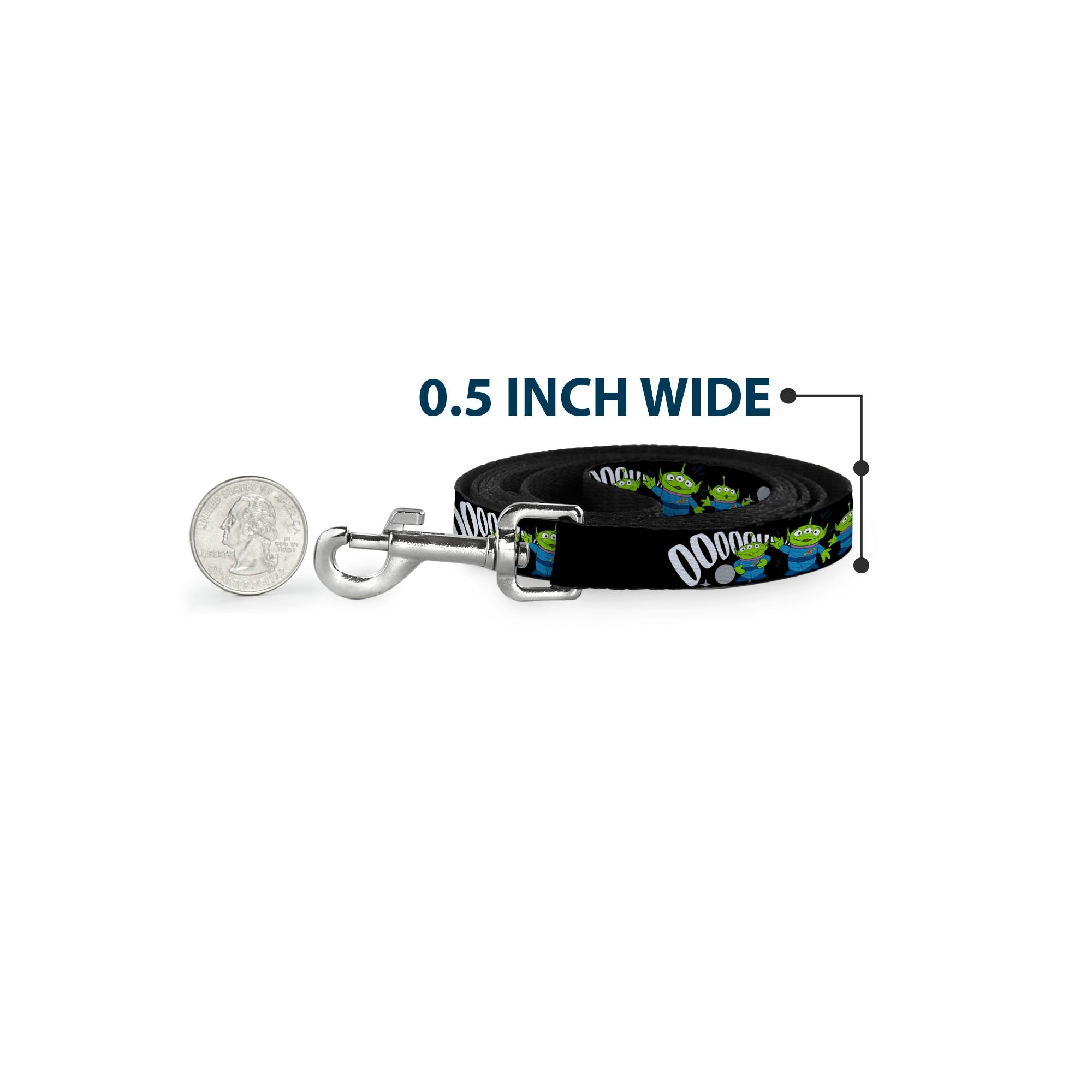 Dog Leash - Toy Story 3-Aliens OOOOOHHH Black/White/Gray